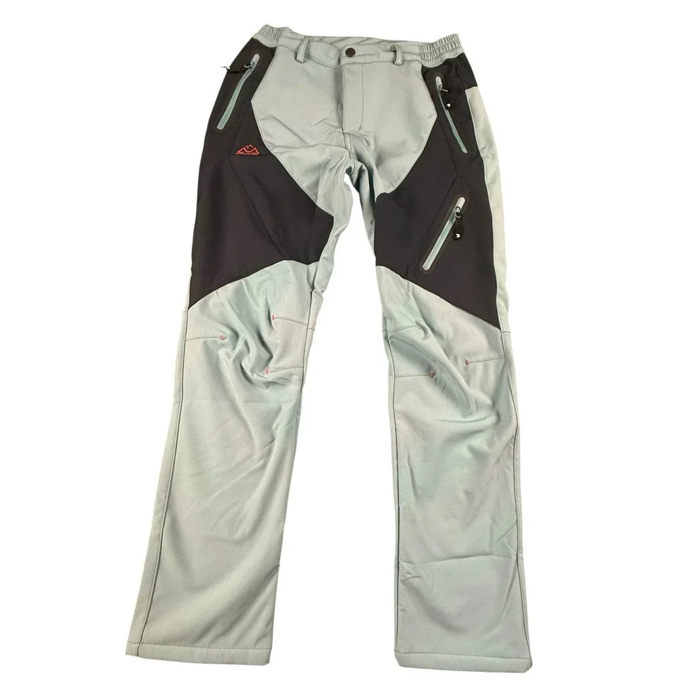 OUTDOORSPORTS Hiking Pants Mens Medium Blue Black Fleece Lined Stretch 32x29